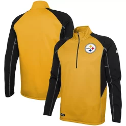 Men's New Era Gold Pittsburgh Steelers Combine Authentic Two-a-Days Half-Zip Jacket
