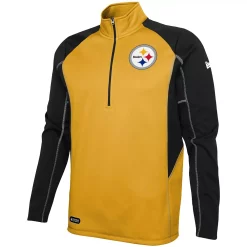Men's New Era Gold Pittsburgh Steelers Combine Authentic Two-a-Days Half-Zip Jacket -New Era Shop 5418659 ALT2