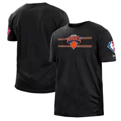 Men's New Era Black New York Knicks 2021/22 City Edition Brushed Jersey T-Shirt