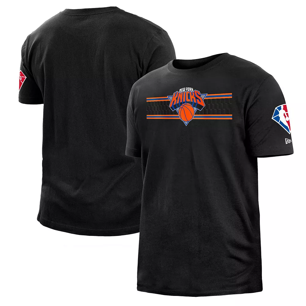 Men's New Era Black New York Knicks 2021/22 City Edition Brushed Jersey T-Shirt 2 Men's New Era Black New York Knicks 2021/22 City Edition Brushed Jersey T-Shirt - Image 2