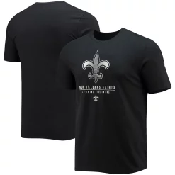 Men's New Era Black New Orleans Saints Combine Authentic Go For It T-Shirt