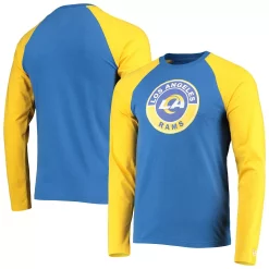 Men's New Era Royal/Gold Los Angeles Rams League Raglan Long Sleeve T-Shirt