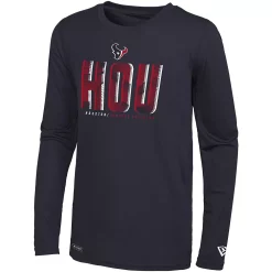 Men's New Era Navy Houston Texans Combine Authentic Static Abbreviation Long Sleeve T-Shirt