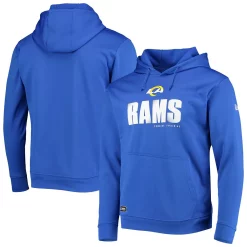 Men's New Era Royal Los Angeles Rams Combine Authentic Hard Hash Pullover Hoodie