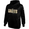Men's New Era Black New Orleans Saints Combine Authentic Hard Hash Pullover Hoodie