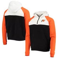 Men's New Era Black/Orange San Francisco Giants Cooperstown Collection Quarter-Zip Hoodie Jacket