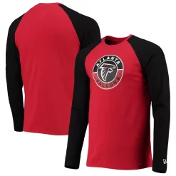 Men's New Era Red/Black Atlanta Falcons League Raglan Long Sleeve T-Shirt