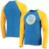 Men's New Era Powder Blue/Gold Los Angeles Chargers League Raglan Long Sleeve T-Shirt