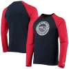Men's New Era Navy/Red New England Patriots League Raglan Long Sleeve T-Shirt
