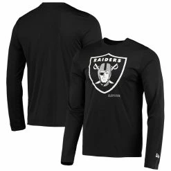 Men's New Era Black Las Vegas Raiders Combine Authentic Sections Long Sleeve T-Shirt
