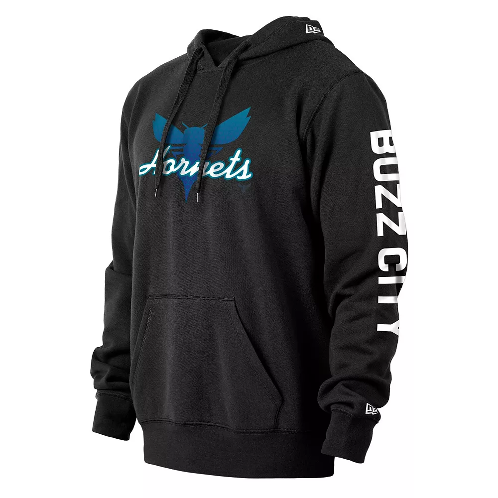 Men's New Era Black Charlotte Hornets 2021/22 City Edition Pullover Hoodie 3 Men's New Era Black Charlotte Hornets 2021/22 City Edition Pullover Hoodie - Image 3