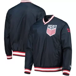 Men's 5th & Ocean by New Era Navy US Soccer V-Neck Pullover Jacket