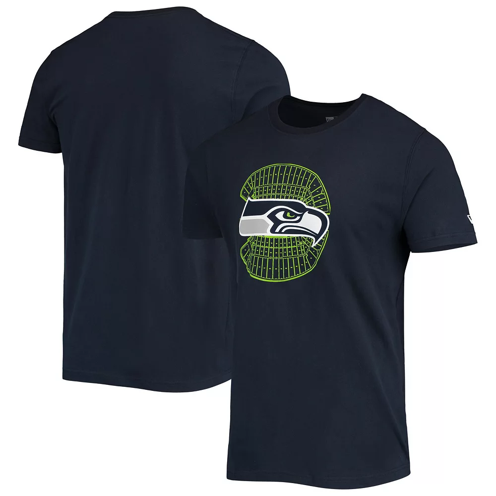 Men's New Era College Navy Seattle Seahawks Stadium T-Shirt 1 Men's New Era College Navy Seattle Seahawks Stadium T-Shirt