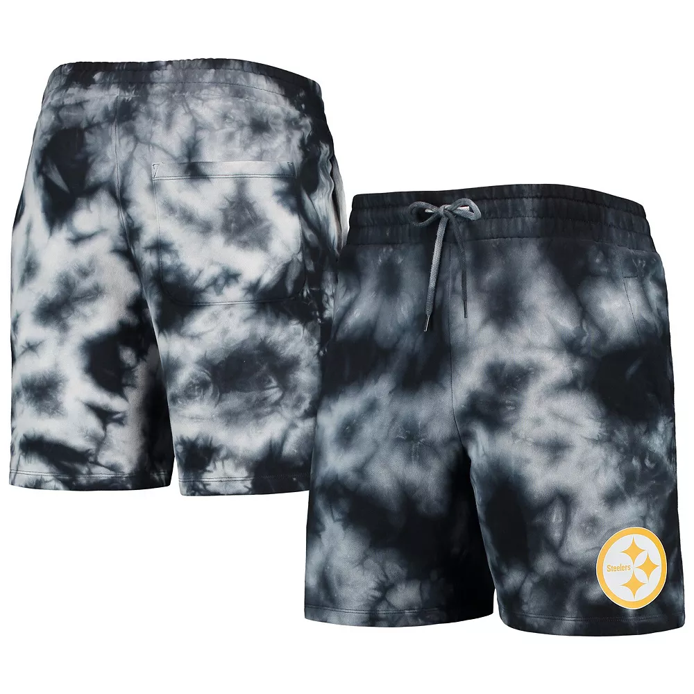 Men's New Era Black Pittsburgh Steelers Tie-Dye Shorts 1 Men's New Era Black Pittsburgh Steelers Tie-Dye Shorts