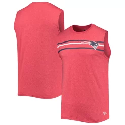 Men's New Era Red New England Patriots Brushed Sleeveless Tank Top