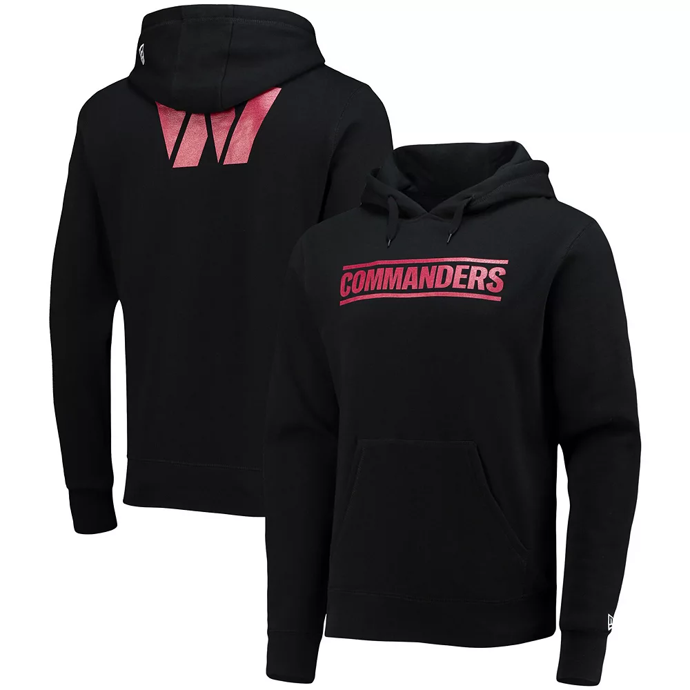 Men's New Era Black Washington Commanders Fleece Pullover Hoodie 1 Men's New Era Black Washington Commanders Fleece Pullover Hoodie