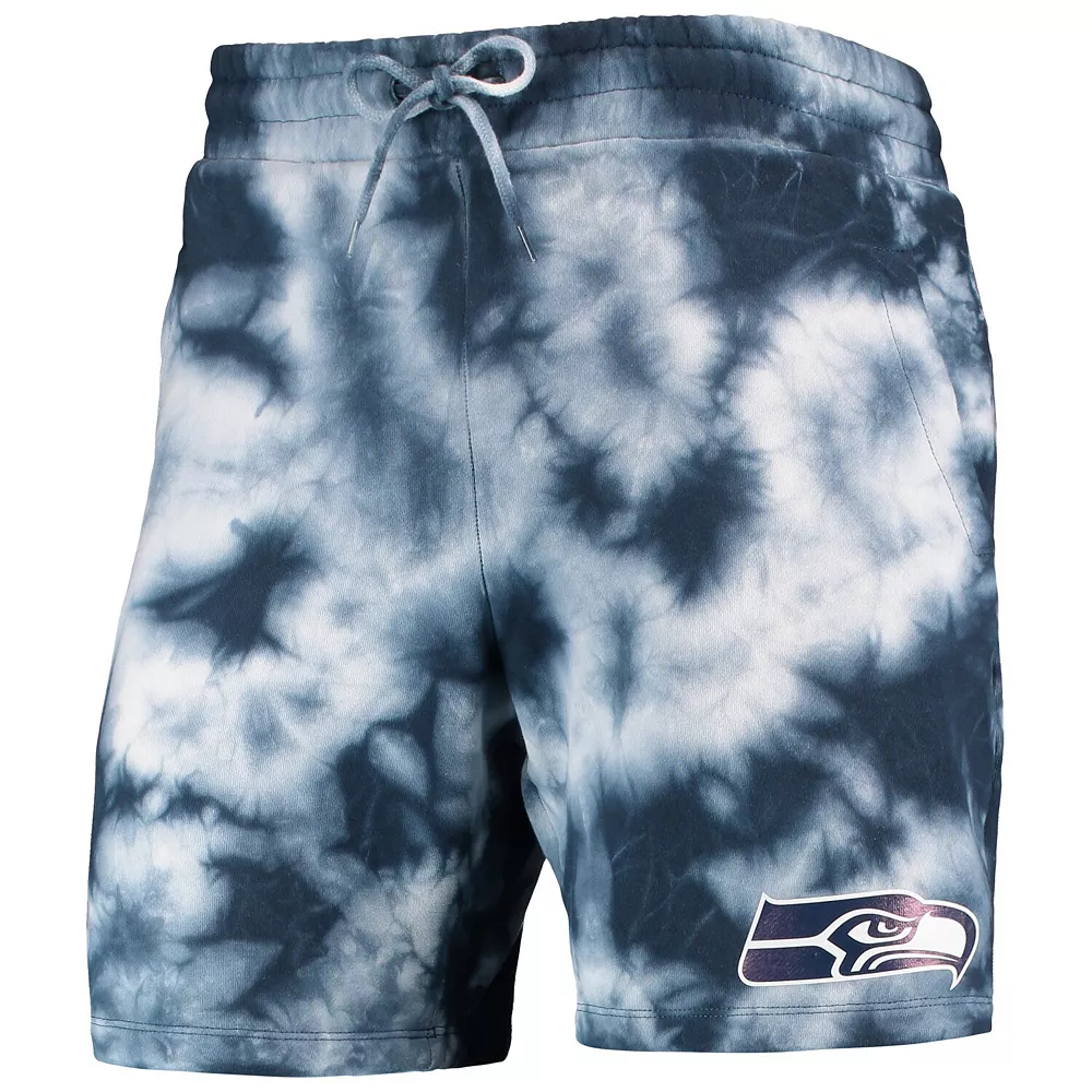 Men's New Era College Navy Seattle Seahawks Tie-Dye Shorts 2 Men's New Era College Navy Seattle Seahawks Tie-Dye Shorts - Image 2