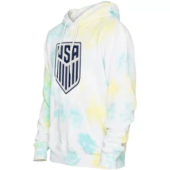 Men's 5th & Ocean by New Era Light Blue/White USMNT Tie-Dye Fleece Pullover Hoodie -New Era Shop 5742232 ALT2