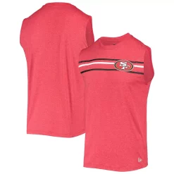 Men's New Era Scarlet San Francisco 49ers Brushed Sleeveless Tank Top