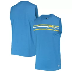 Men's New Era Powder Blue Los Angeles Chargers Brushed Sleeveless Tank Top