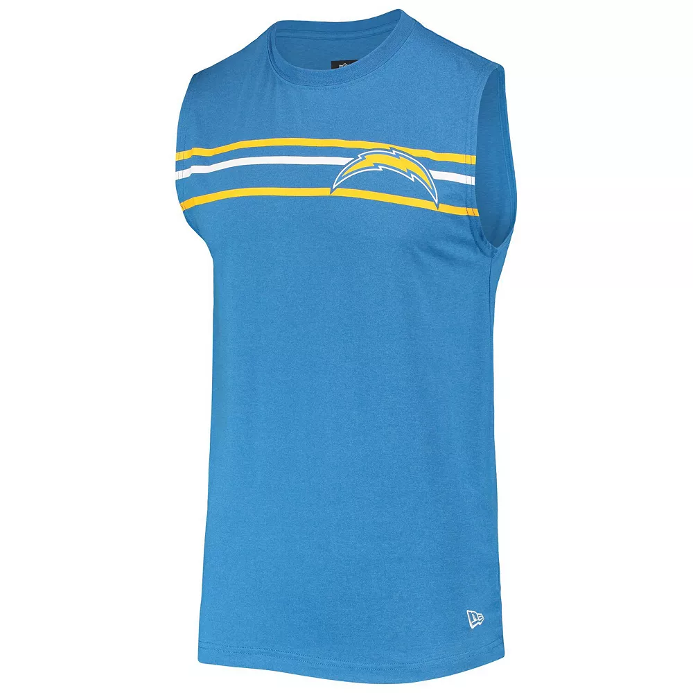 Men's New Era Powder Blue Los Angeles Chargers Brushed Sleeveless Tank Top 3 Men's New Era Powder Blue Los Angeles Chargers Brushed Sleeveless Tank Top - Image 3
