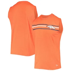 Men's New Era Orange Denver Broncos Brushed Sleeveless Tank Top