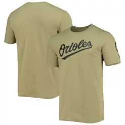 Men's New Era Olive Baltimore Orioles Brushed Armed Forces T-Shirt