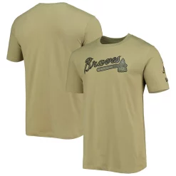 New Era Shop 21 Men's New Era Olive Atlanta Braves Brushed Armed Forces T-Shirt
