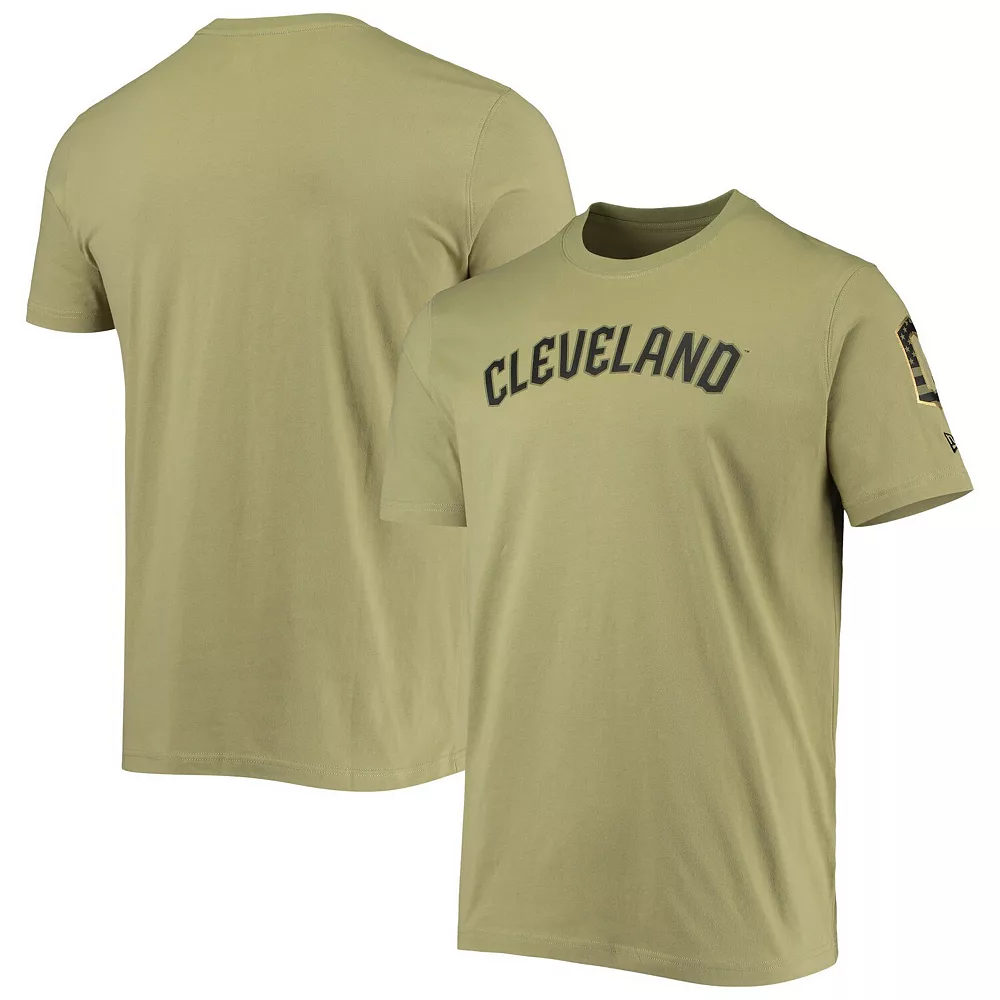 Men's New Era Olive Cleveland Guardians Brushed Armed Forces T-Shirt 1 Men's New Era Olive Cleveland Guardians Brushed Armed Forces T-Shirt