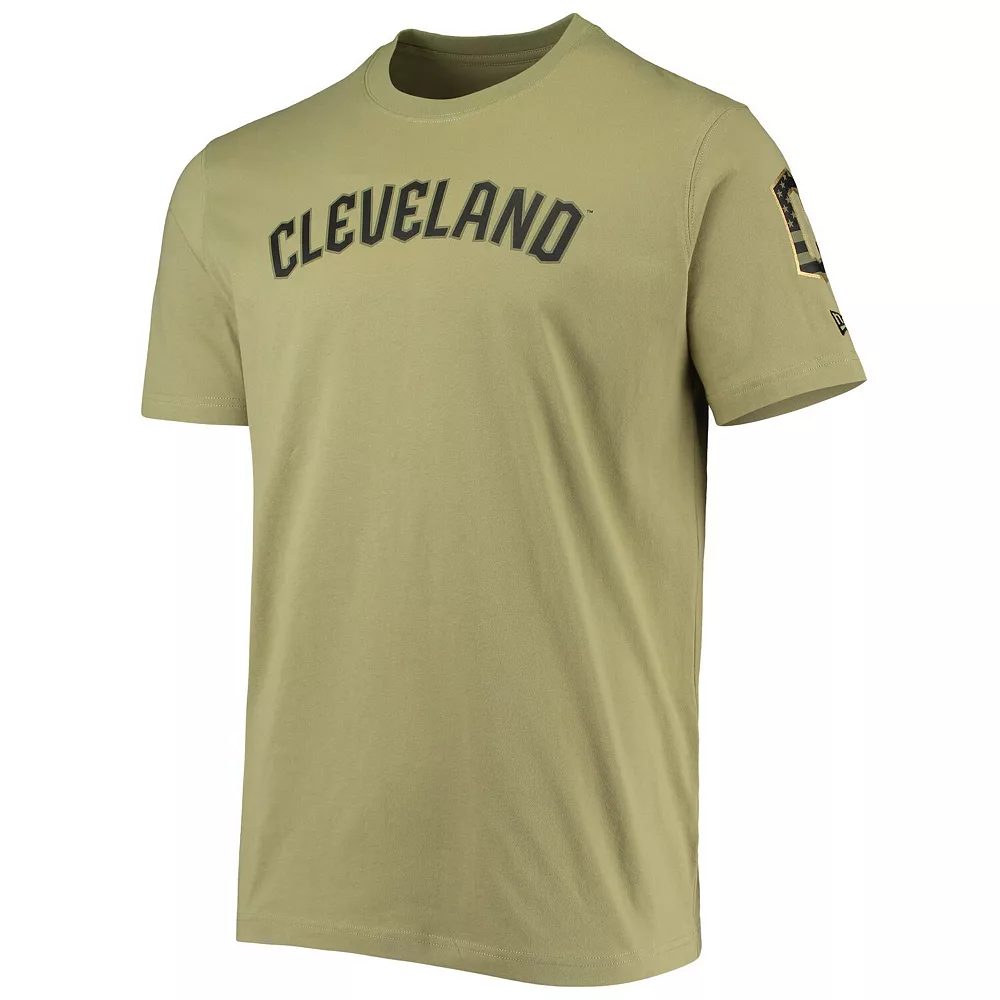 Men's New Era Olive Cleveland Guardians Brushed Armed Forces T-Shirt 3 Men's New Era Olive Cleveland Guardians Brushed Armed Forces T-Shirt - Image 3