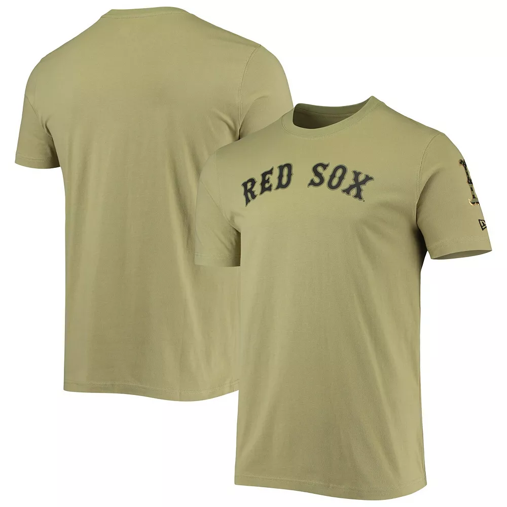 Men's New Era Olive Boston Red Sox Brushed Armed Forces T-Shirt 1 Men's New Era Olive Boston Red Sox Brushed Armed Forces T-Shirt