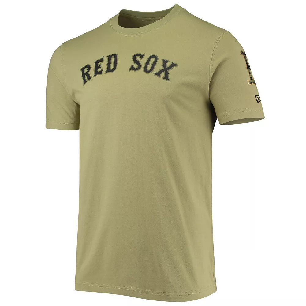 Men's New Era Olive Boston Red Sox Brushed Armed Forces T-Shirt 3 Men's New Era Olive Boston Red Sox Brushed Armed Forces T-Shirt - Image 3