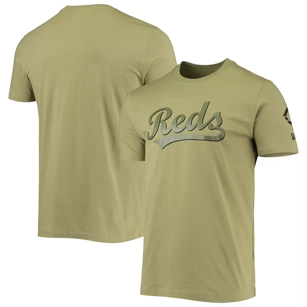 Men's New Era Olive Cincinnati Reds Brushed Armed Forces T-Shirt 2 Men's New Era Olive Cincinnati Reds Brushed Armed Forces T-Shirt - Image 2