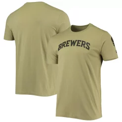 Men's New Era Olive Milwaukee Brewers Brushed Armed Forces T-Shirt