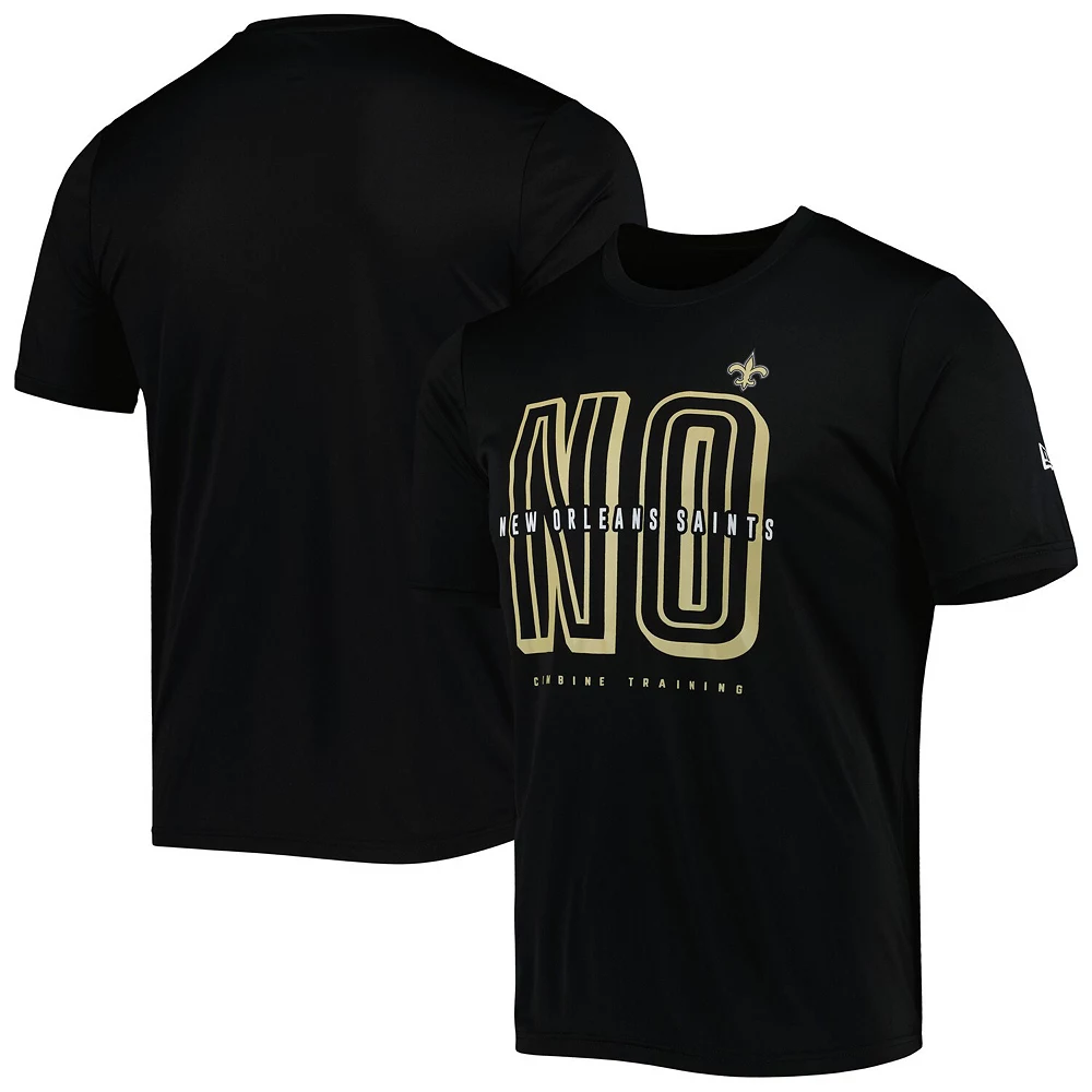 Men's New Era Black New Orleans Saints Scrimmage T-Shirt 2 Men's New Era Black New Orleans Saints Scrimmage T-Shirt - Image 2