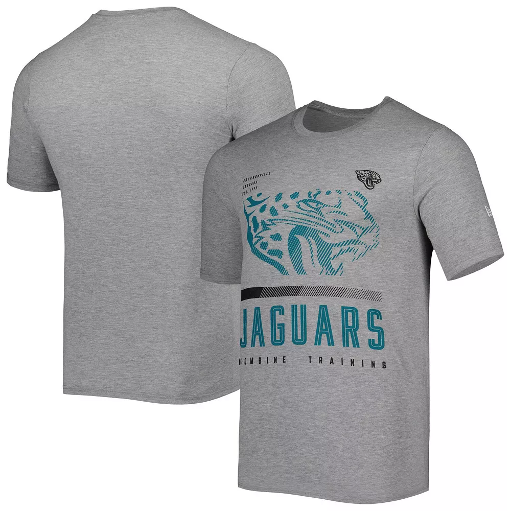 Men's New Era Heathered Gray Jacksonville Jaguars Combine Authentic Red Zone T-Shirt 1 Men's New Era Heathered Gray Jacksonville Jaguars Combine Authentic Red Zone T-Shirt