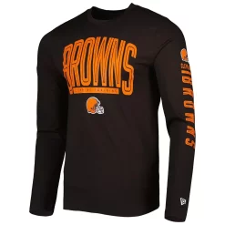 Men's New Era Brown Cleveland Browns Combine Authentic Home Stadium Long Sleeve T-Shirt -New Era Shop 5908501 ALT2