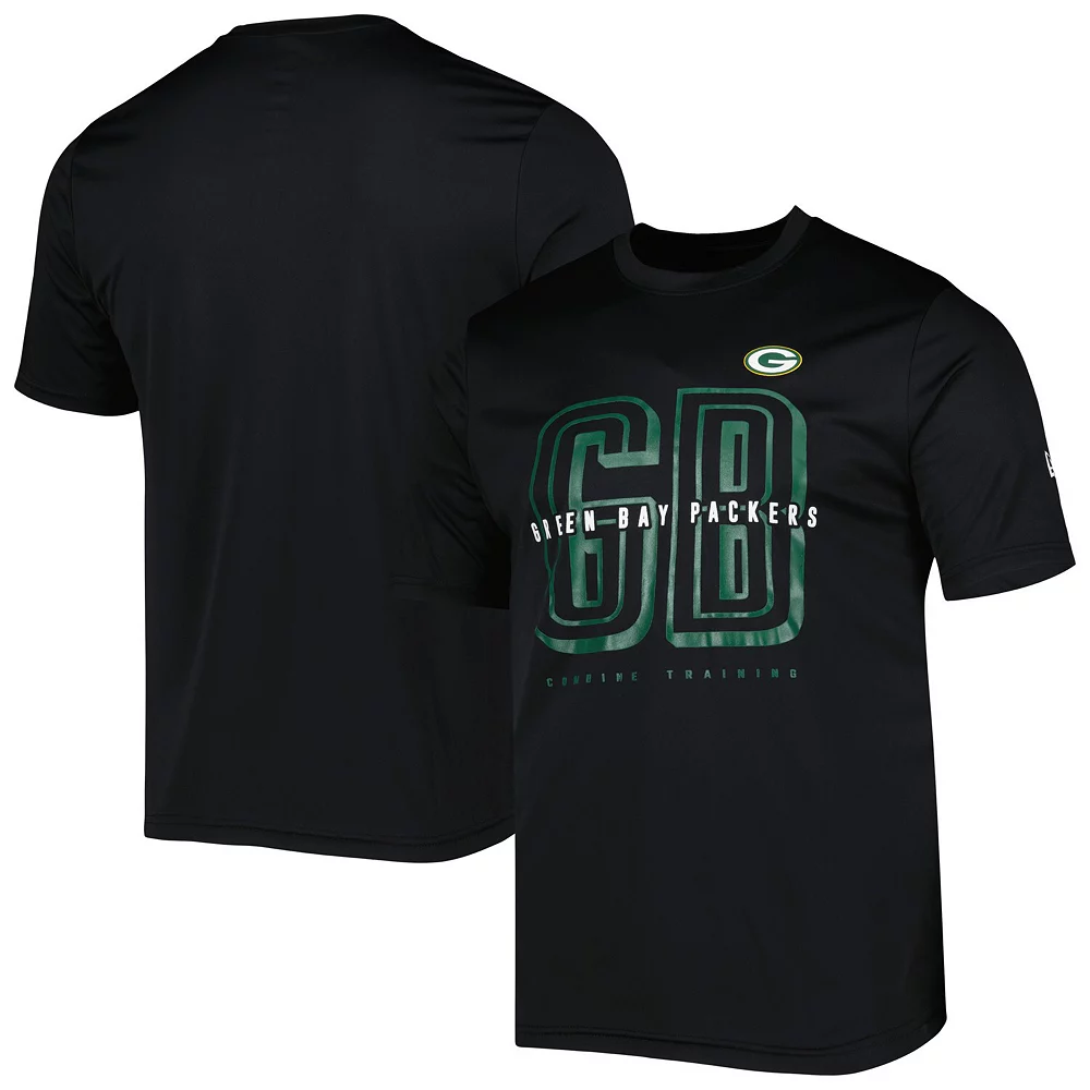 Men's New Era Black Green Bay Packers Scrimmage T-Shirt 1 Men's New Era Black Green Bay Packers Scrimmage T-Shirt