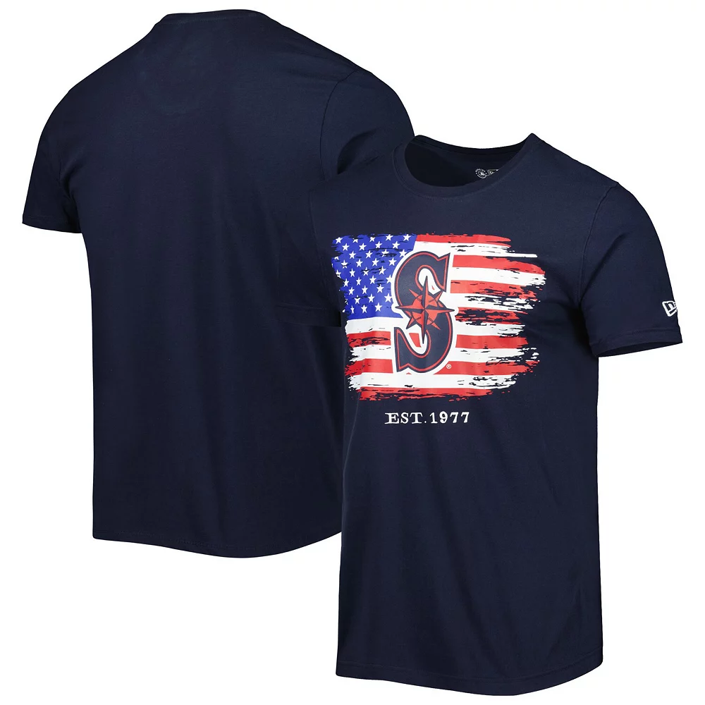 Men's New Era Navy Seattle Mariners 4th of July Jersey T-Shirt 1 Men's New Era Navy Seattle Mariners 4th of July Jersey T-Shirt