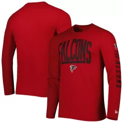Men's New Era Red Atlanta Falcons Combine Authentic Home Stadium Long Sleeve T-Shirt