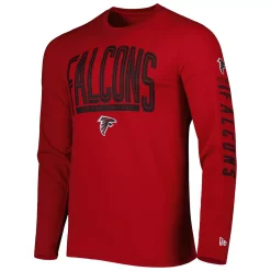 Men's New Era Red Atlanta Falcons Combine Authentic Home Stadium Long Sleeve T-Shirt -New Era Shop 5915463 ALT2