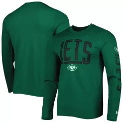 New Era Shop 17 Men's New Era Green New York Jets Combine Authentic Home Stadium Long Sleeve T-Shirt