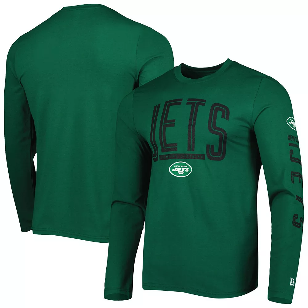 Men's New Era Green New York Jets Combine Authentic Home Stadium Long Sleeve T-Shirt 1 Men's New Era Green New York Jets Combine Authentic Home Stadium Long Sleeve T-Shirt