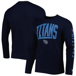 Men's New Era Navy Tennessee Titans Combine Authentic Home Stadium Long Sleeve T-Shirt