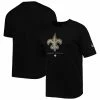 Men's New Era Black New Orleans Saints Combine Authentic Ball Logo T-Shirt