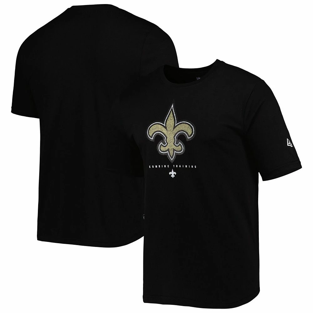 Men's New Era Black New Orleans Saints Combine Authentic Ball Logo T-Shirt 1 Men's New Era Black New Orleans Saints Combine Authentic Ball Logo T-Shirt