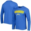 Men's New Era Powder Blue Los Angeles Chargers Combine Authentic Stated Long Sleeve T-Shirt