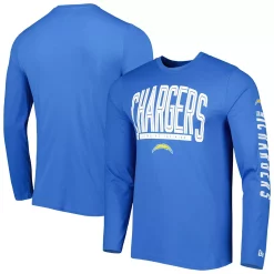 Men's New Era Powder Blue Los Angeles Chargers Combine Authentic Home Stadium Long Sleeve T-Shirt