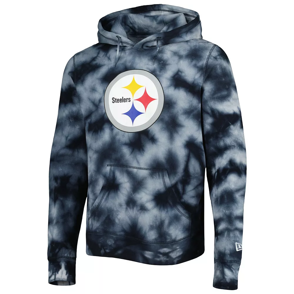 Men's New Era Black Pittsburgh Steelers Team Tie-Dye Pullover Hoodie 3 Men's New Era Black Pittsburgh Steelers Team Tie-Dye Pullover Hoodie - Image 3