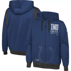 Men's New Era Royal Indianapolis Colts Combine Authentic Drop Back Full-Zip Hoodie